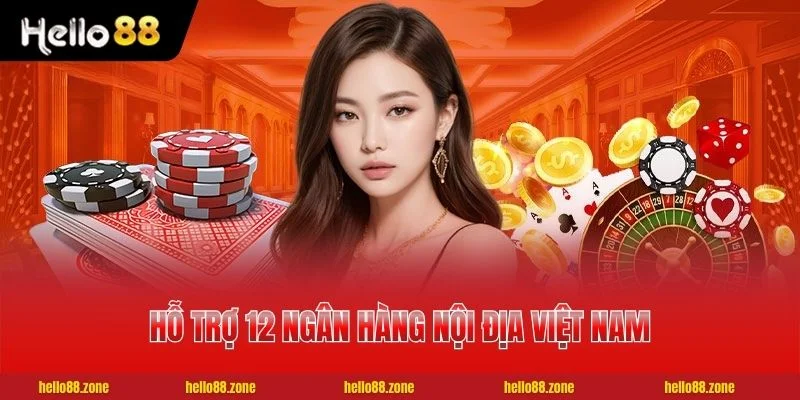 Hỗ trợ 12 ngân hàng nội địa Việt Nam
